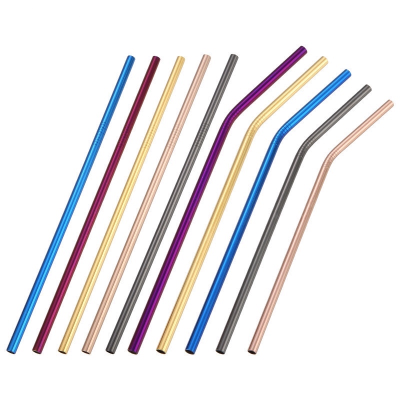 With cleaning brush 304 perfect reusable drinking straw metal 4 Pack 12 cm stainless steel drinking straws