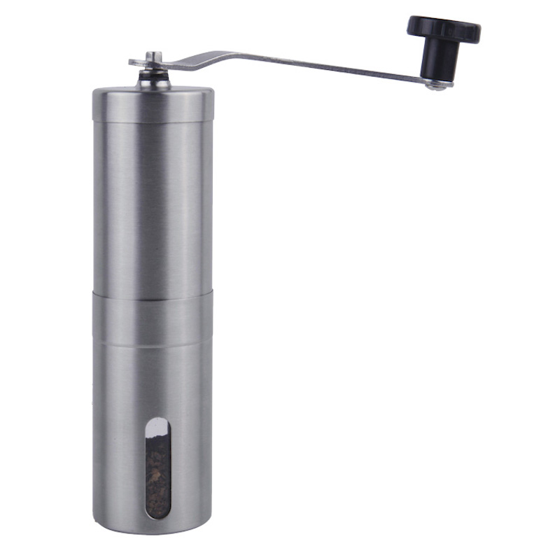 Stainless Steel Cordless Portable Manual Coffee Grinder Conical Burr Hand Coffee Bean Grinder with Measuring Brush Spoon