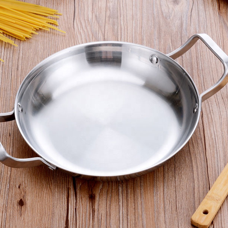 FRYING PAN STAINLESS STEEL WITH 2 HELPERS