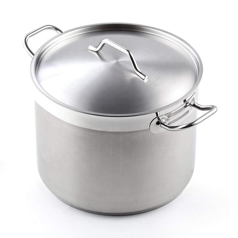 stainless steel casserole stock pot pan with cover lid